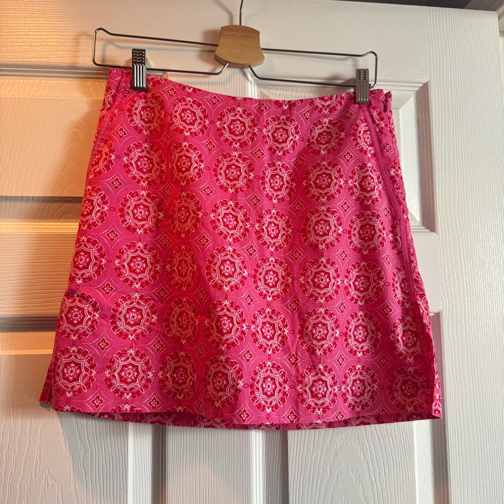 Golftini Sz 4 Skort Pink Patterned Athletic Tennis Skirt